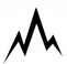 The alpenScene Logo, a schematic display in black of 3 summits